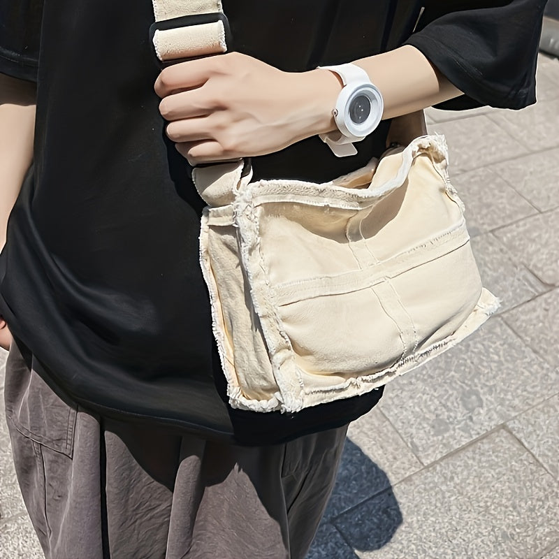 Men's Canvas Shoulder Bag Vintage Thickened Messenger Bag Crossbody Bags Hobo Bag Travel Bag