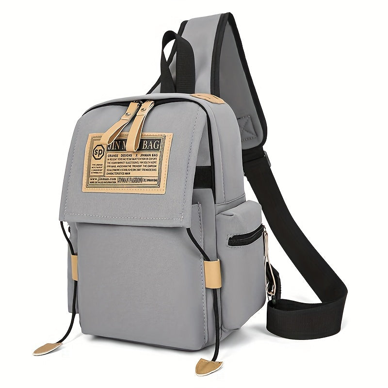 1pc Men's Shoulder Bag, Computer Sports Leisure College Nylon Sling Bag
